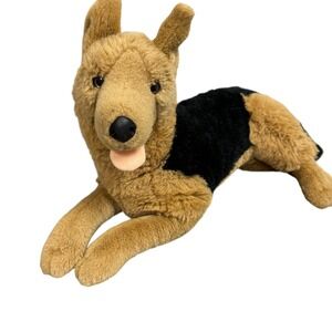 Lifelike German Shepherd Dog Plush Toy Stuffed Animal Realistic Lying Down Pose